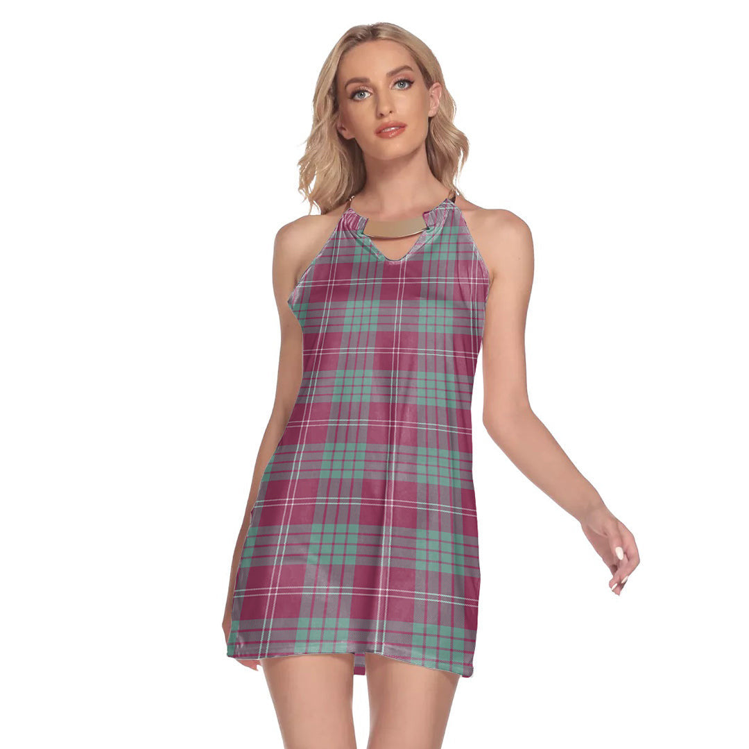 Crawford Ancient Tartan Plaid Round Neck Above Knee Dress