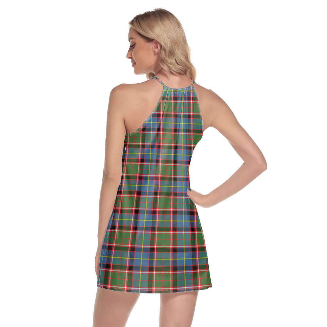 Stirling Bannockburn District Tartan Plaid Round Neck Above Knee Dress