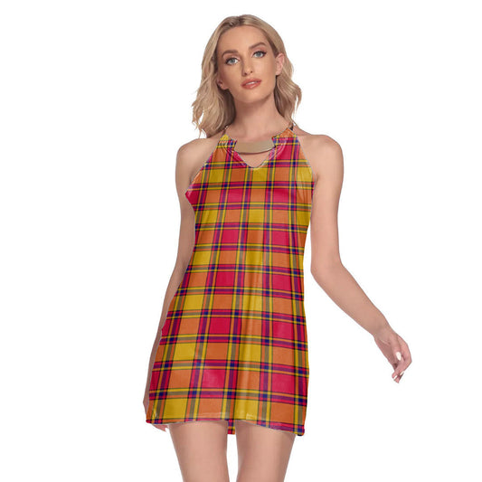 Scrymgeour Tartan Plaid Round Neck Above Knee Dress