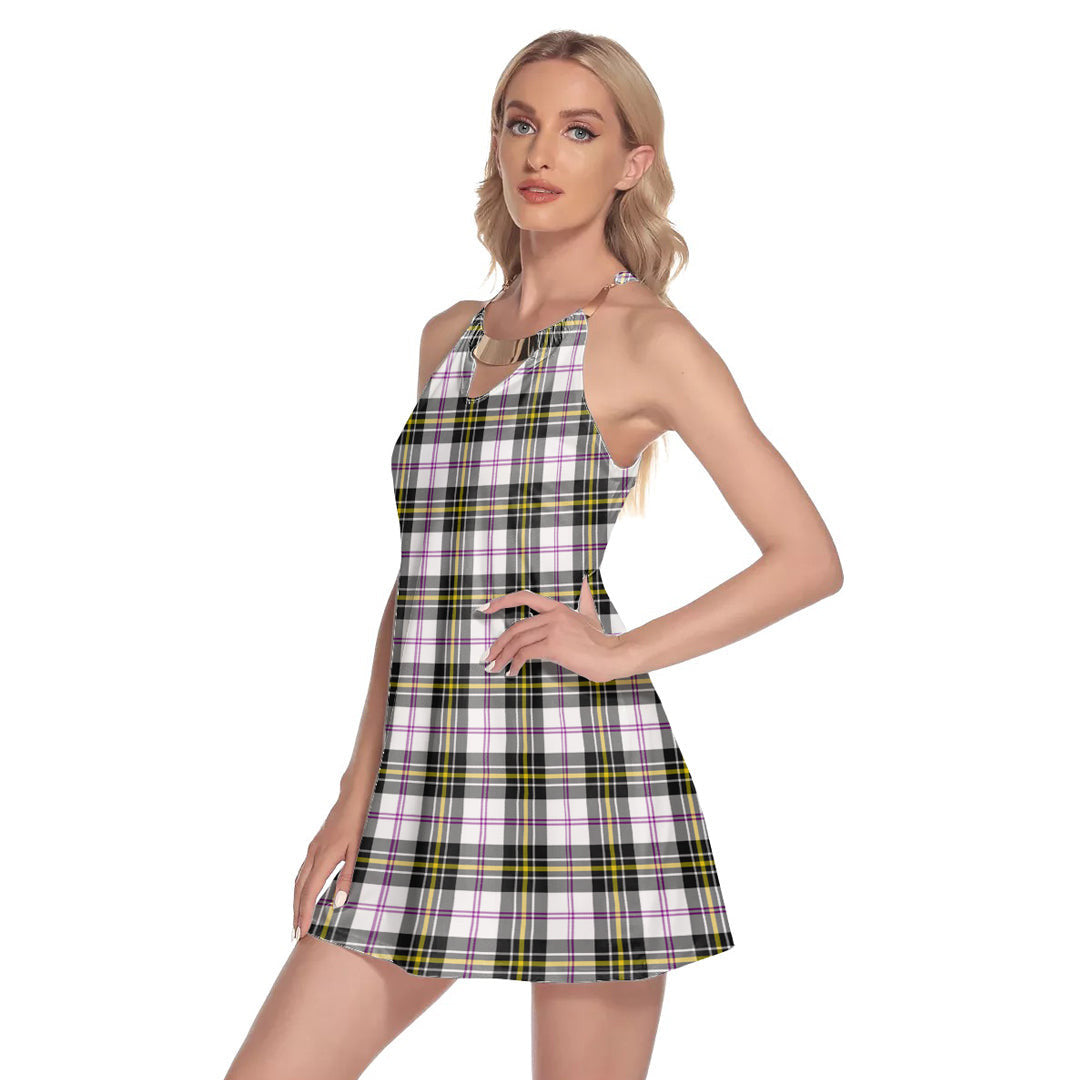 MacPherson Dress Modern Tartan Plaid Round Neck Above Knee Dress