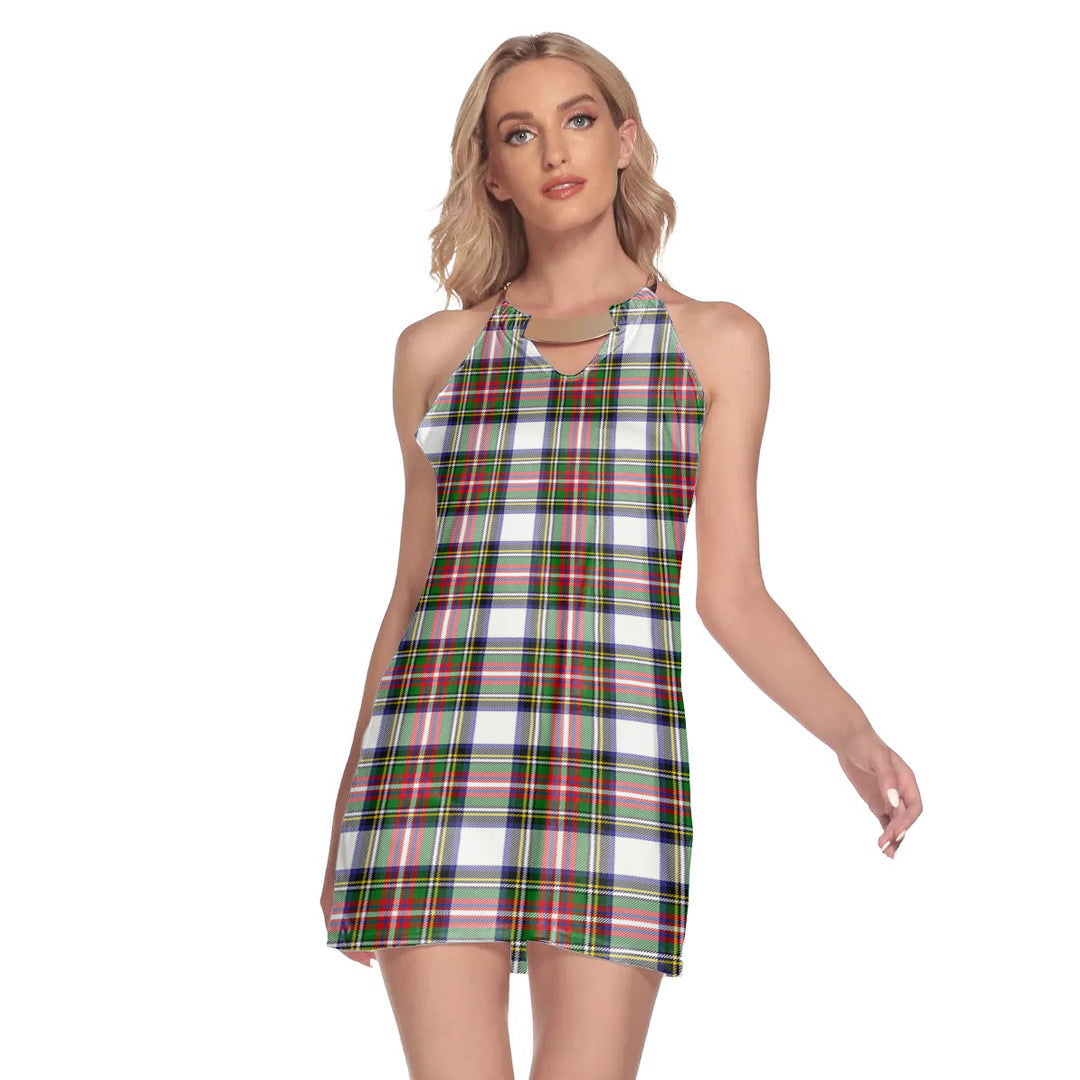 Stewart Dress Modern Tartan Plaid Round Neck Above Knee Dress