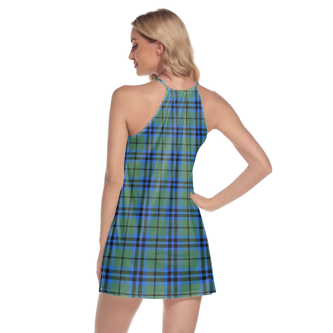 Falconer Tartan Plaid Round Neck Above Knee Dress