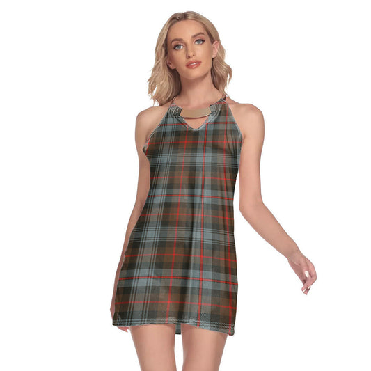 Murray of Atholl Weathered Tartan Plaid Round Neck Above Knee Dress