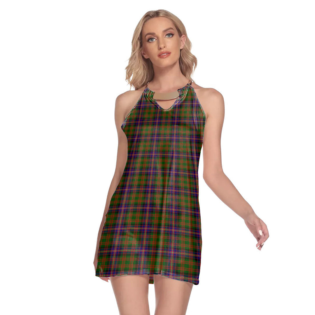 Cochrane Modern Tartan Plaid Round Neck Above Knee Dress