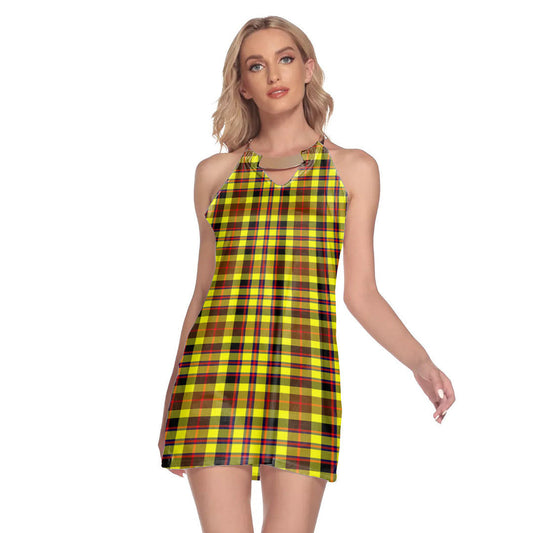 Jardine Tartan Plaid Round Neck Above Knee Dress