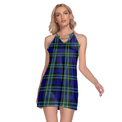 Arbuthnot Modern Tartan Plaid Round Neck Above Knee Dress