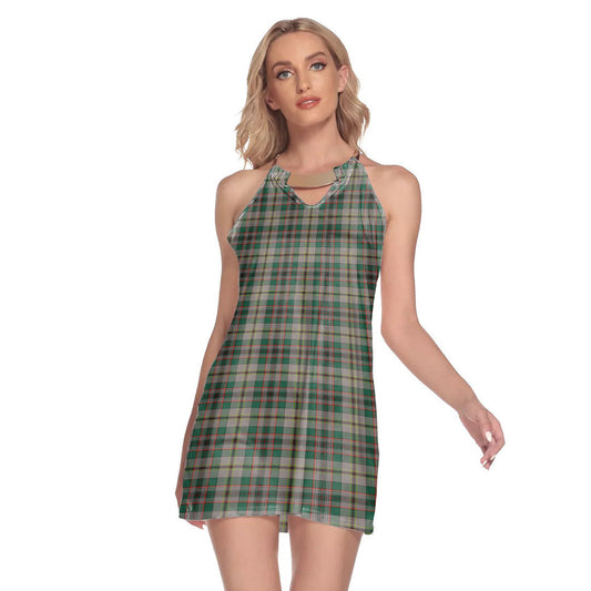 Craig Ancient Tartan Plaid Round Neck Above Knee Dress