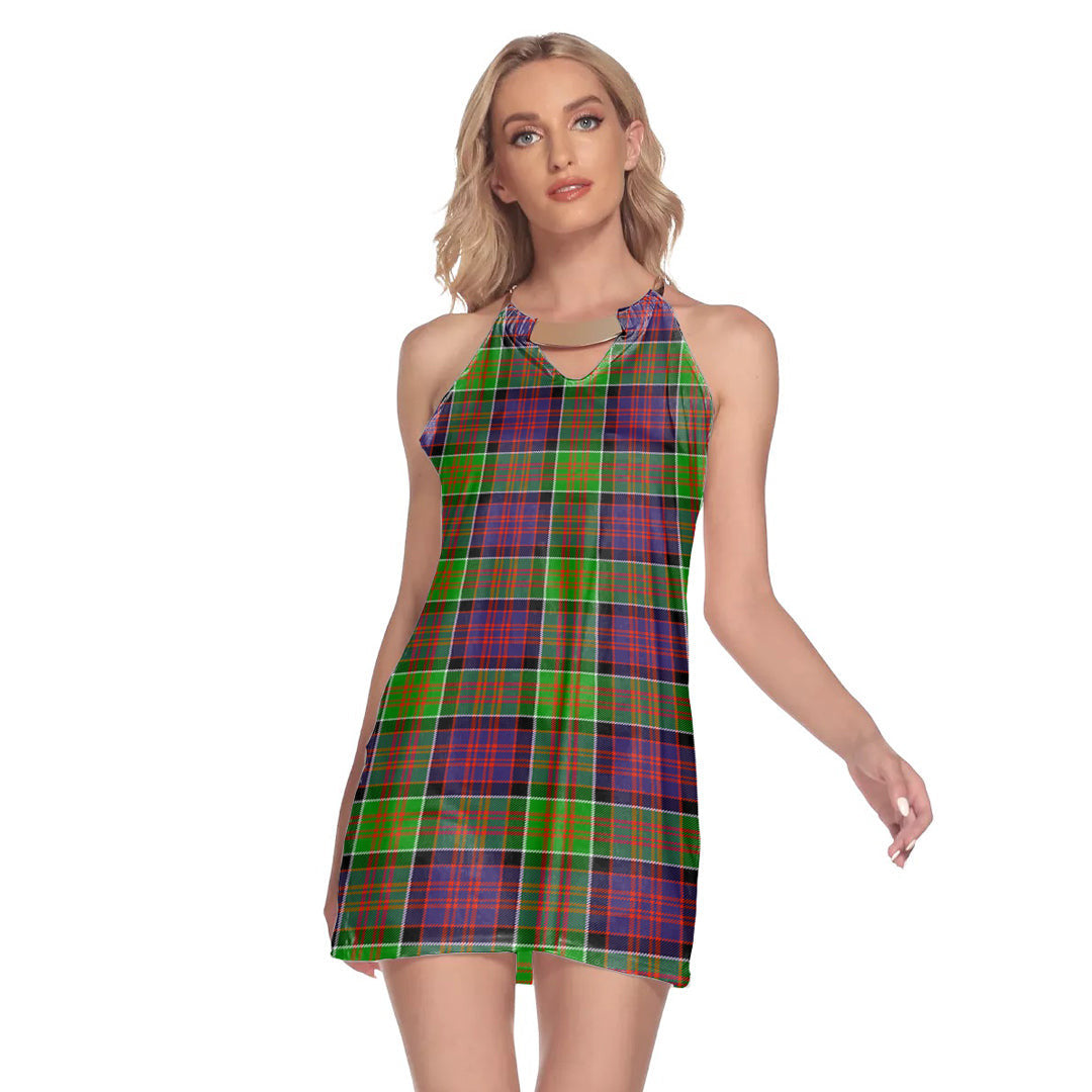 MacDonald of Clanranald Tartan Plaid Round Neck Above Knee Dress