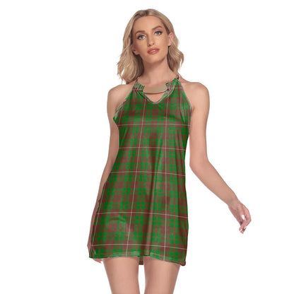 MacKinnon Hunting Modern Tartan Plaid Round Neck Above Knee Dress