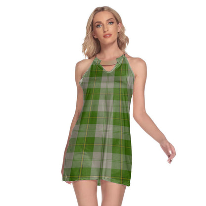 Cunningham Dress Green Dancers Tartan Plaid Round Neck Above Knee Dress