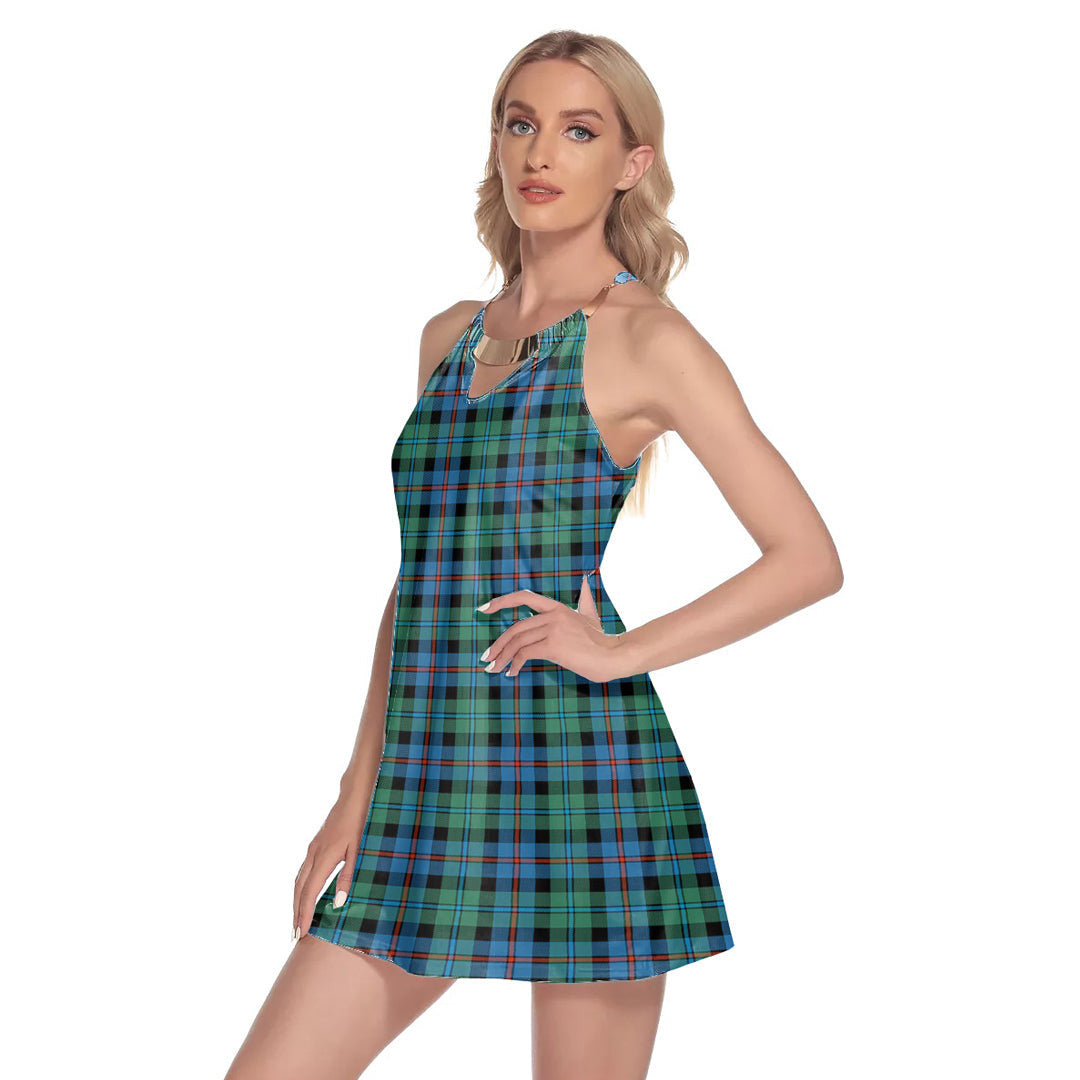 Campbell of Cawdor Ancient Tartan Plaid Round Neck Above Knee Dress