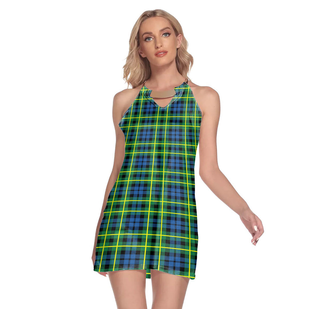 Campbell of Breadalbane Ancient Tartan Plaid Round Neck Above Knee Dress