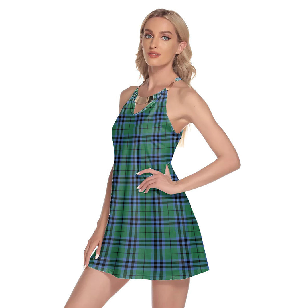 Keith Ancient Tartan Plaid Round Neck Above Knee Dress