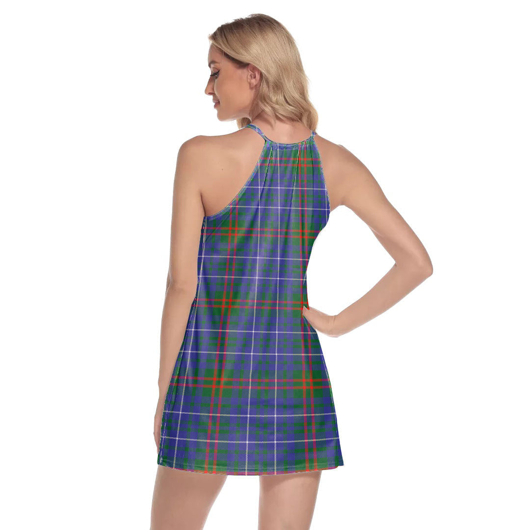 Edmonstone Tartan Plaid Round Neck Above Knee Dress