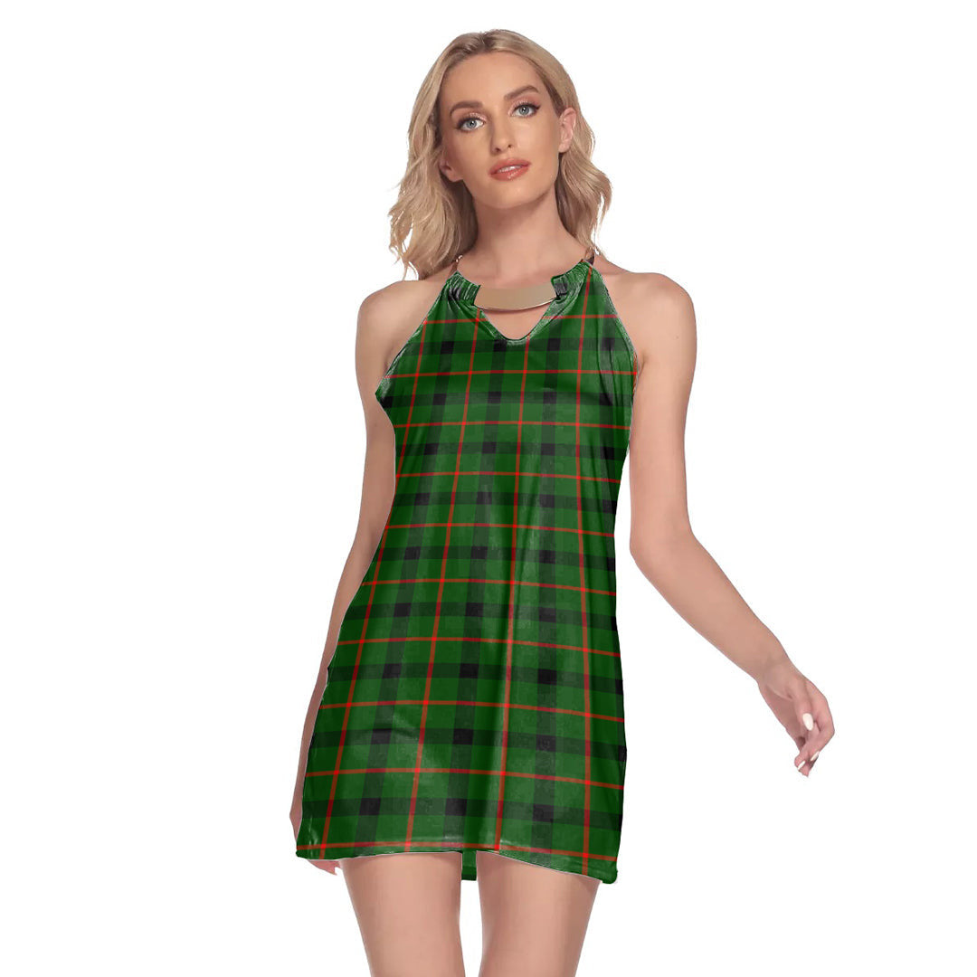 Kincaid Modern Tartan Plaid Round Neck Above Knee Dress