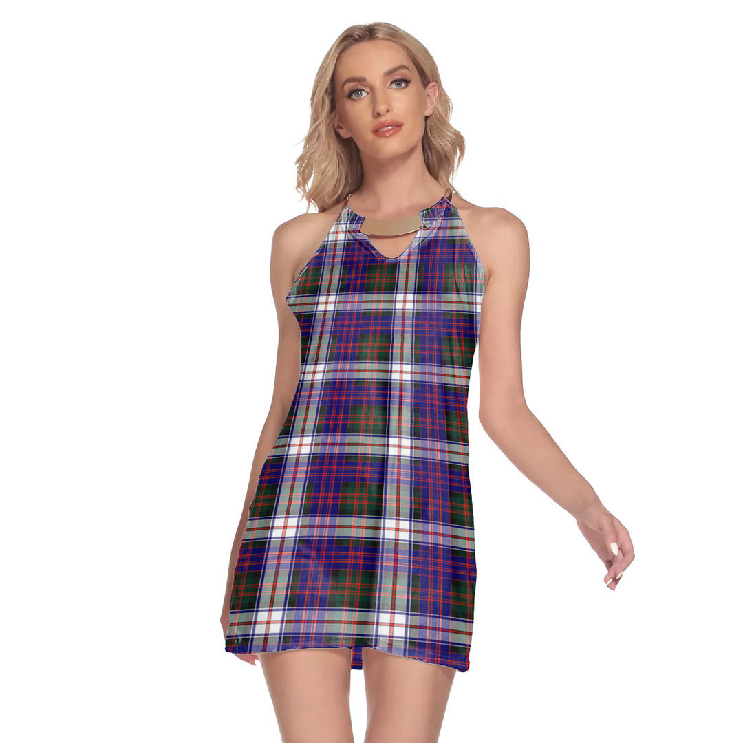 MacDonald Dress Modern Tartan Plaid Round Neck Above Knee Dress