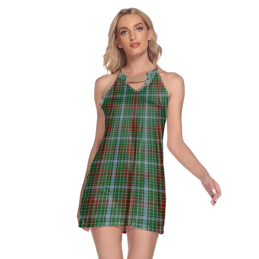 Gayre Tartan Plaid Round Neck Above Knee Dress