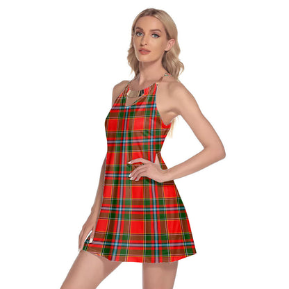 Drummond of Perth Tartan Plaid Round Neck Above Knee Dress