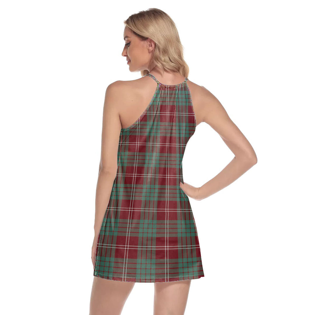 Crawford Modern Tartan Plaid Round Neck Above Knee Dress