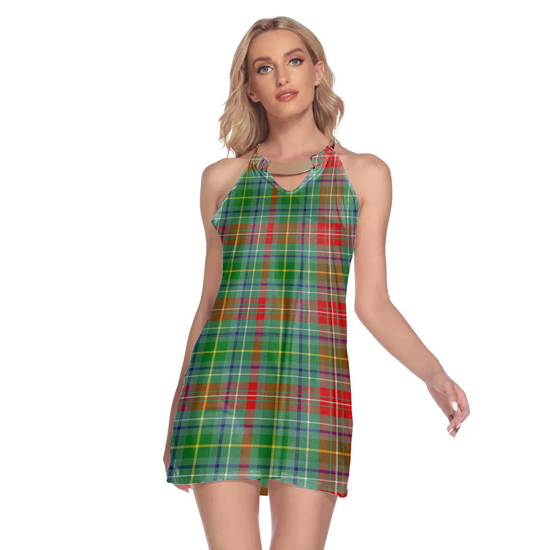 Muirhead Tartan Plaid Round Neck Above Knee Dress