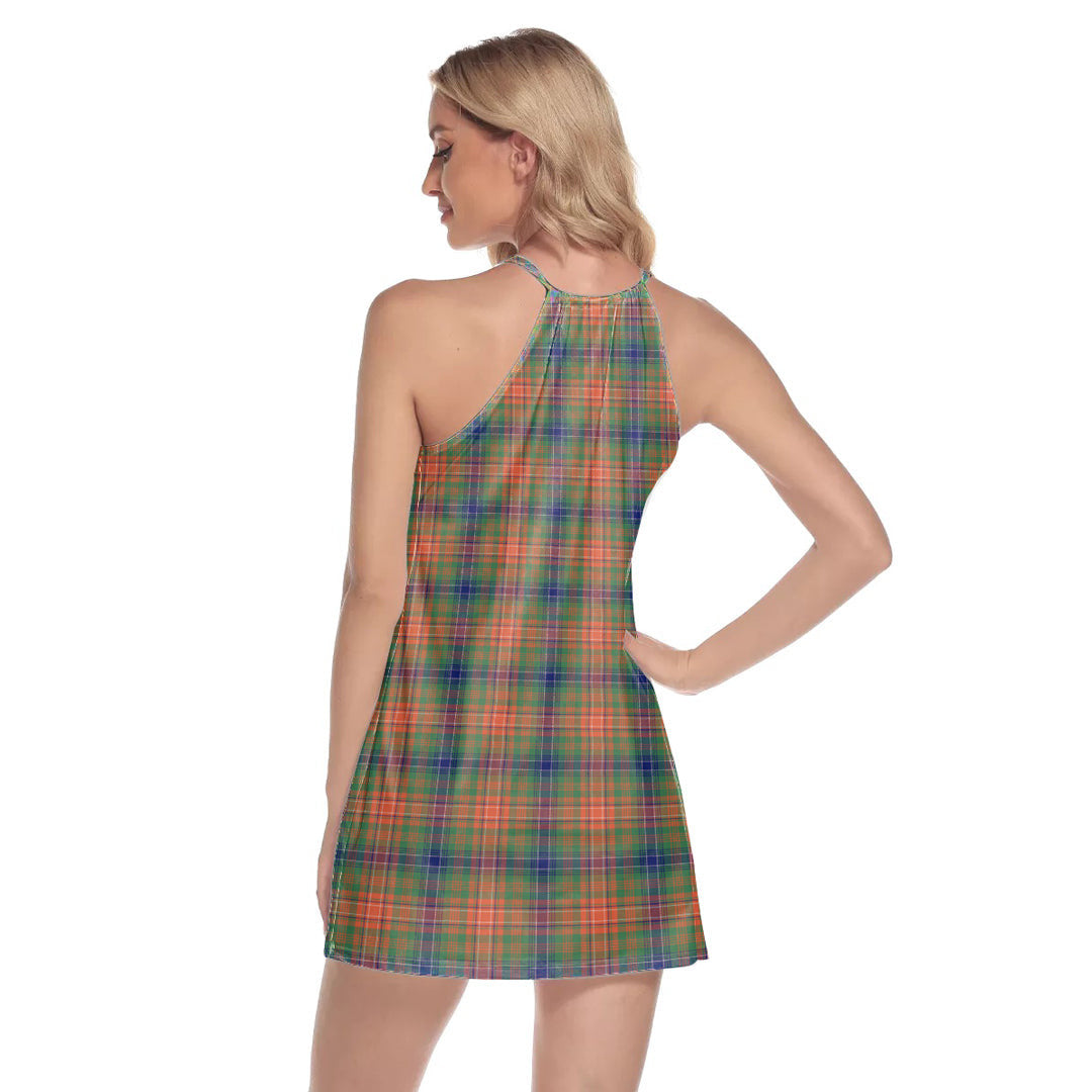 Wilson Ancient Tartan Plaid Round Neck Above Knee Dress