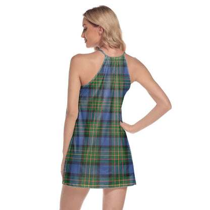 MacLaren Ancient Tartan Plaid Round Neck Above Knee Dress