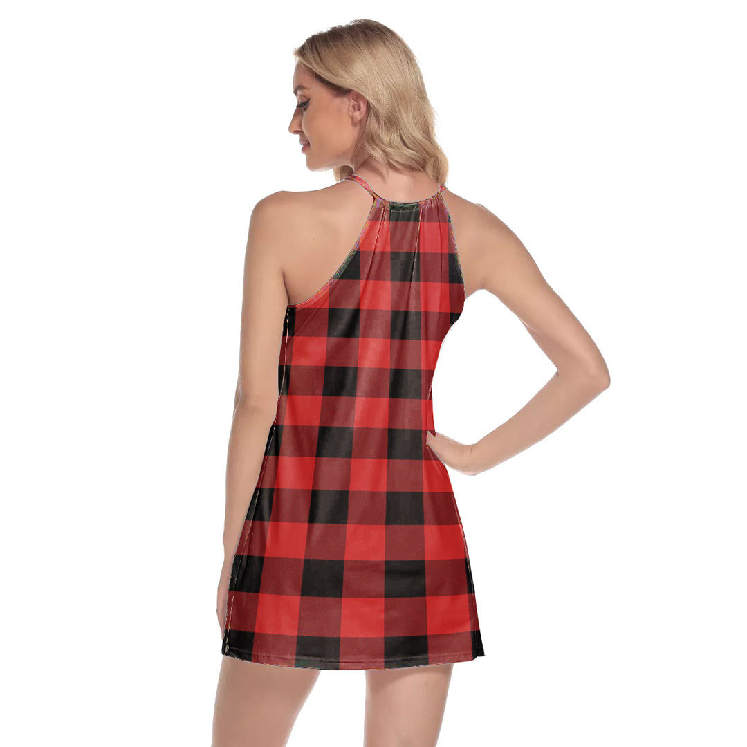 Rob Roy MacGregor Modern Tartan Plaid Round Neck Above Knee Dress