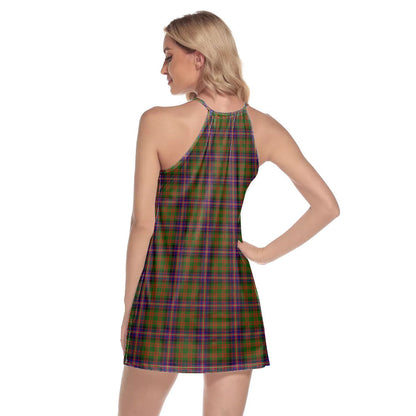 Cochrane Modern Tartan Plaid Round Neck Above Knee Dress