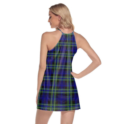 Arbuthnot Modern Tartan Plaid Round Neck Above Knee Dress