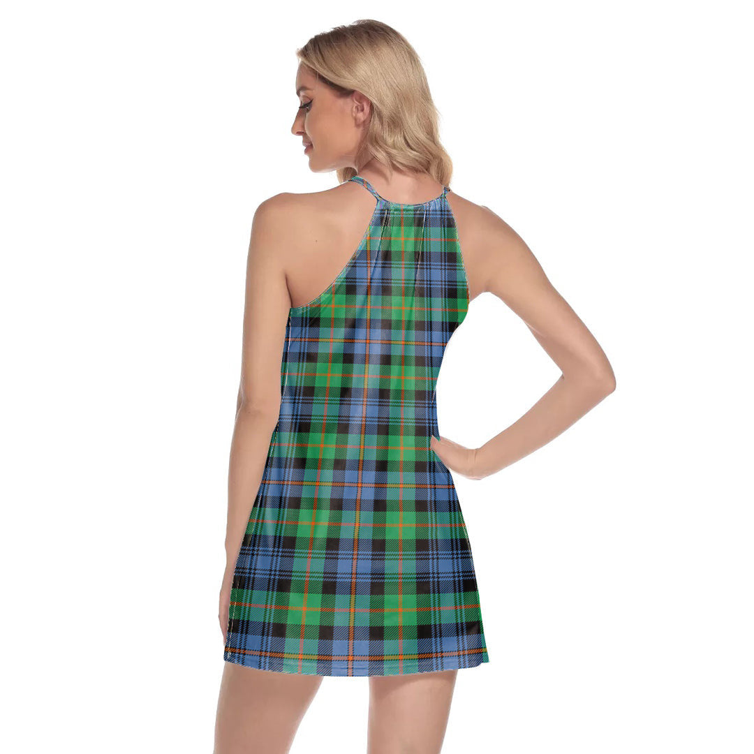 Murray of Atholl Ancient Tartan Plaid Round Neck Above Knee Dress