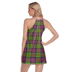 MacDonald of Clanranald Tartan Plaid Round Neck Above Knee Dress