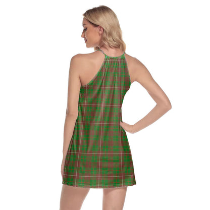 MacKinnon Hunting Modern Tartan Plaid Round Neck Above Knee Dress