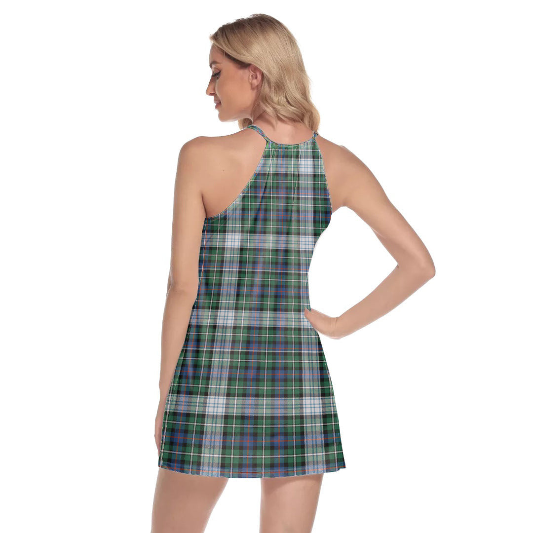 MacKenzie Dress Ancient Tartan Plaid Round Neck Above Knee Dress