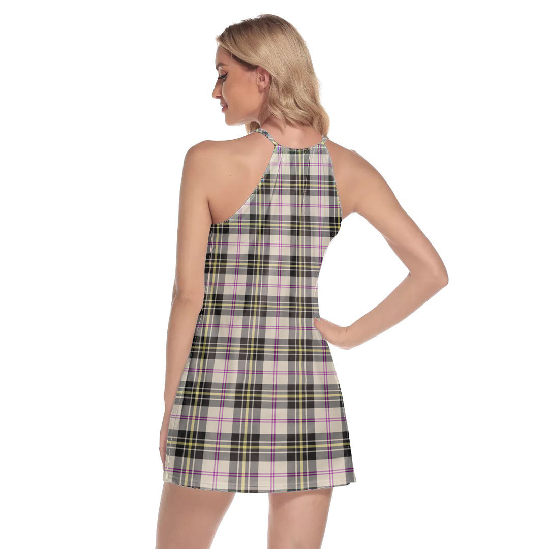 MacPherson Dress Ancient Tartan Plaid Round Neck Above Knee Dress