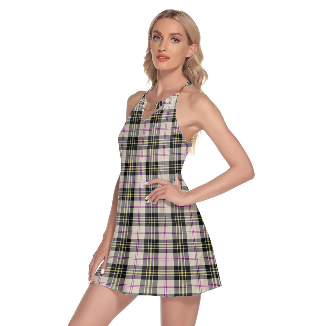 MacPherson Dress Ancient Tartan Plaid Round Neck Above Knee Dress