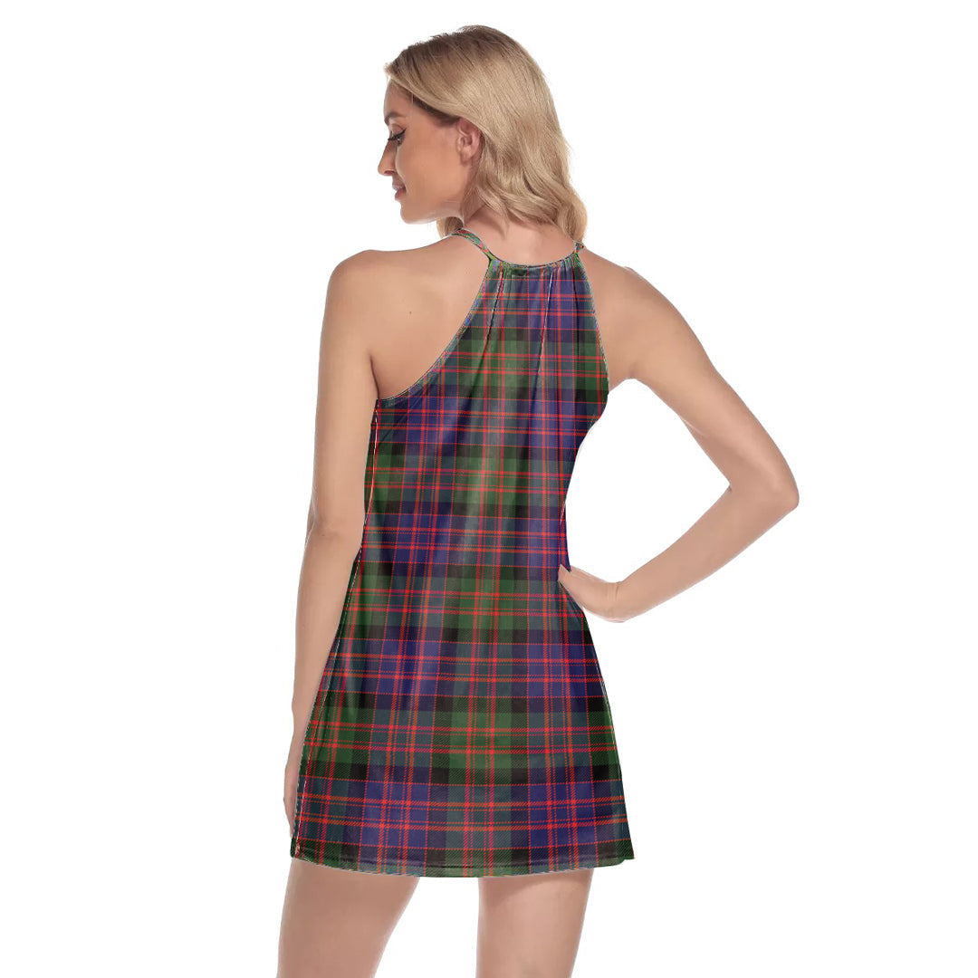 MacDonald Modern Tartan Plaid Round Neck Above Knee Dress