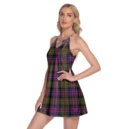 MacDonald Modern Tartan Plaid Round Neck Above Knee Dress