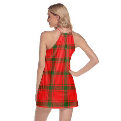 MacDonald of Sleat Tartan Plaid Round Neck Above Knee Dress