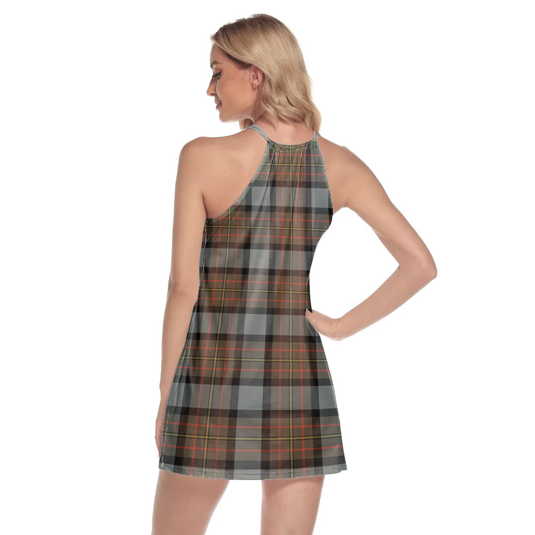 MacLaren Weathered Tartan Plaid Round Neck Above Knee Dress