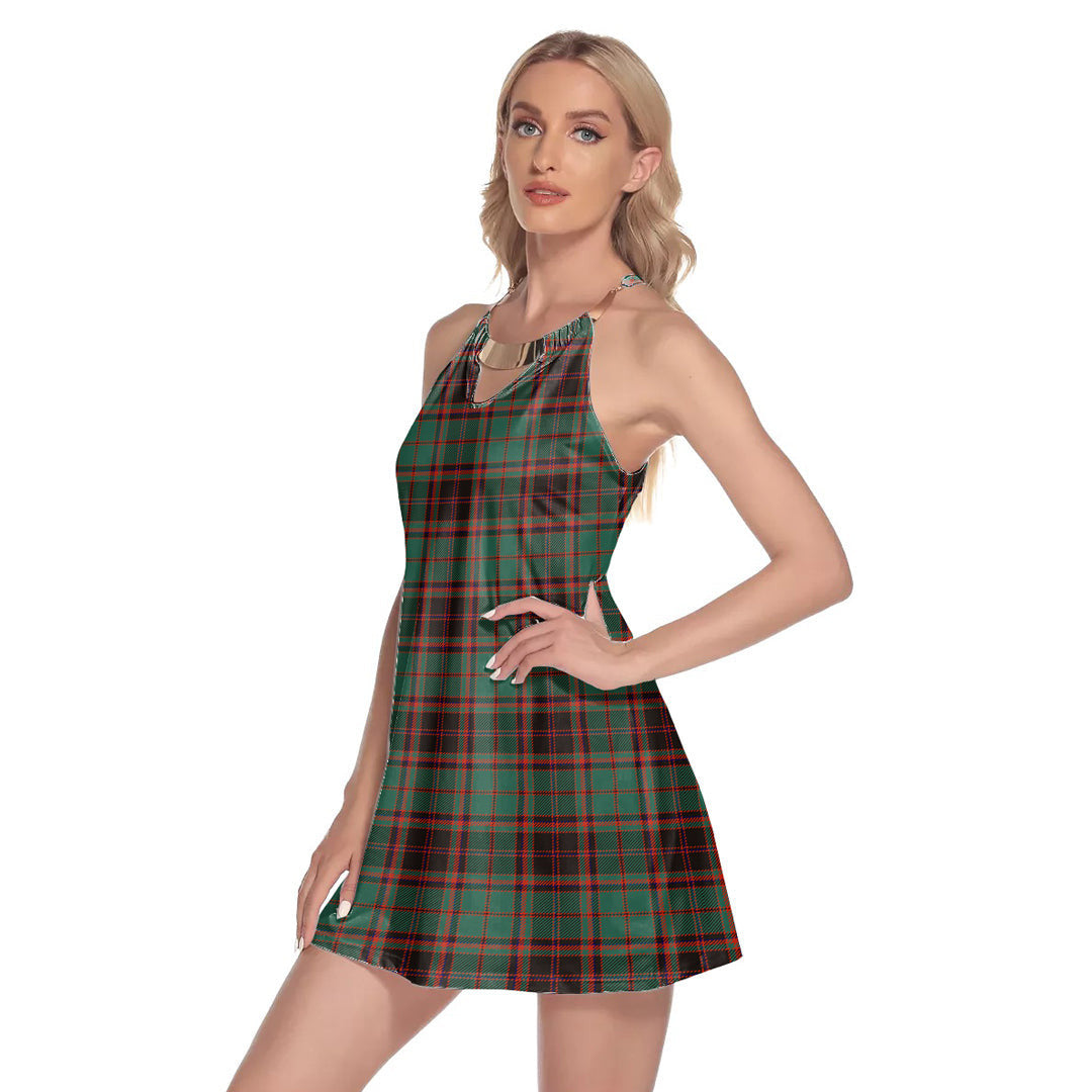 Buchan Ancient Tartan Plaid Round Neck Above Knee Dress