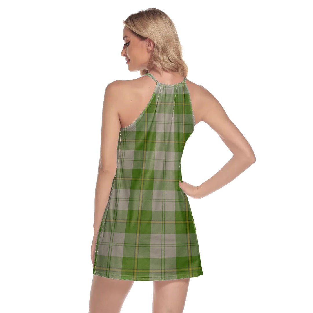 Cunningham Dress Green Dancers Tartan Plaid Round Neck Above Knee Dress