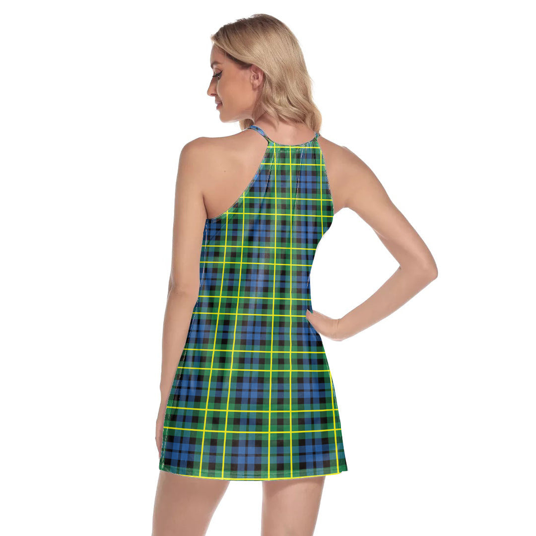 Campbell of Breadalbane Ancient Tartan Plaid Round Neck Above Knee Dress