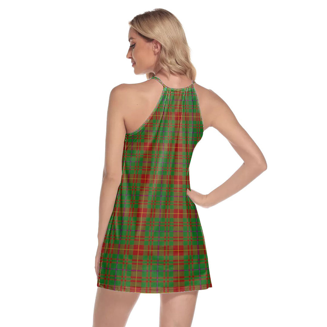 Fulton Tartan Plaid Round Neck Above Knee Dress