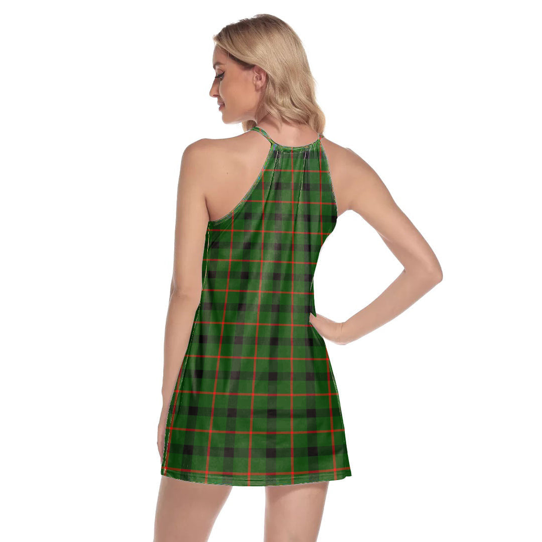 Kincaid Modern Tartan Plaid Round Neck Above Knee Dress