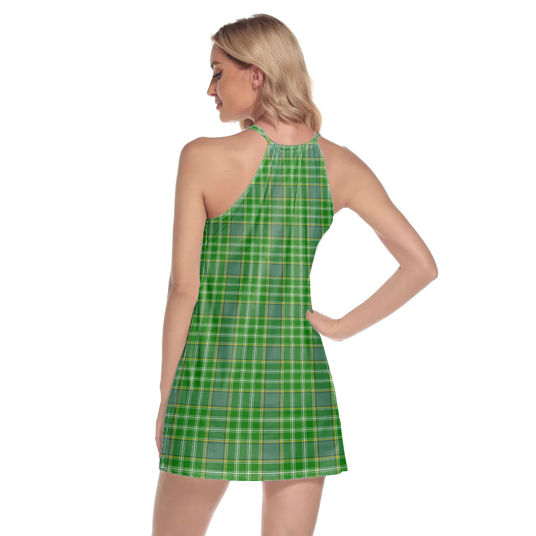 Currie Tartan Plaid Round Neck Above Knee Dress