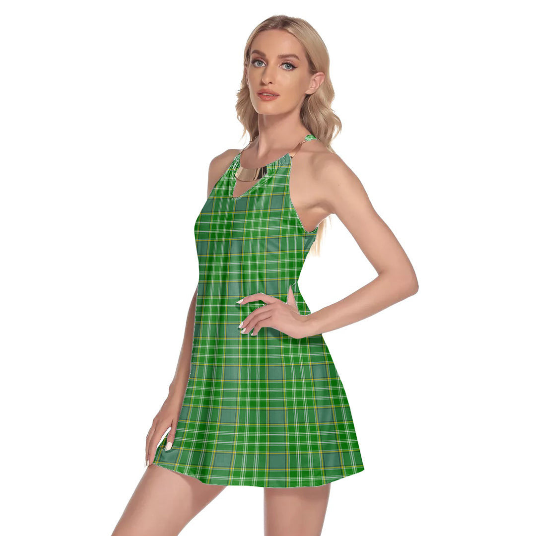 Currie Tartan Plaid Round Neck Above Knee Dress