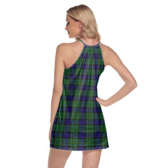 MacCallum Modern Tartan Plaid Round Neck Above Knee Dress