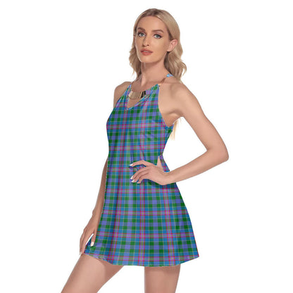 Ralston Tartan Plaid Round Neck Above Knee Dress