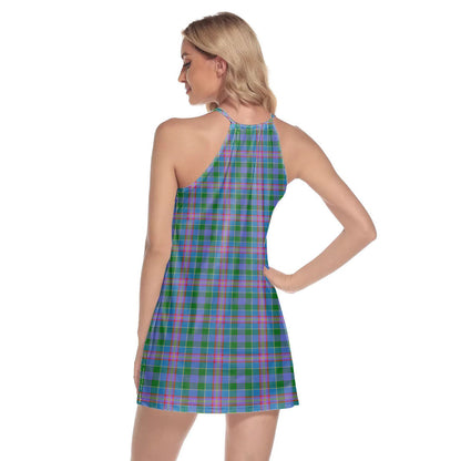 Ralston Tartan Plaid Round Neck Above Knee Dress