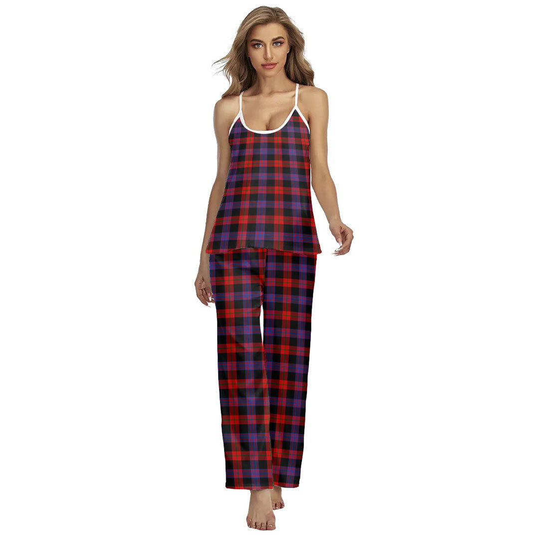 Brown Modern Tartan Plaid Cami Pajamas Sets